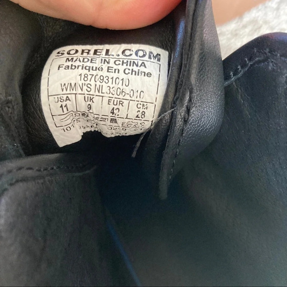 SOREL Brex Cozy Heel Lace Up Water Resistant Leather Chunky Heel Booties Sz 11 - Picture 7 of 8